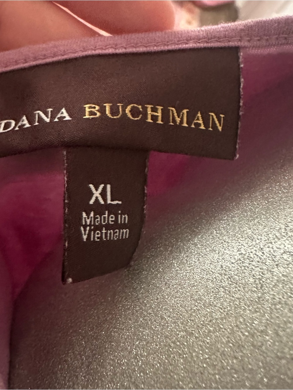 Dana Buchman Y2K Purple Sequin Detail Satin-Feel Top - Picture 6 of 8